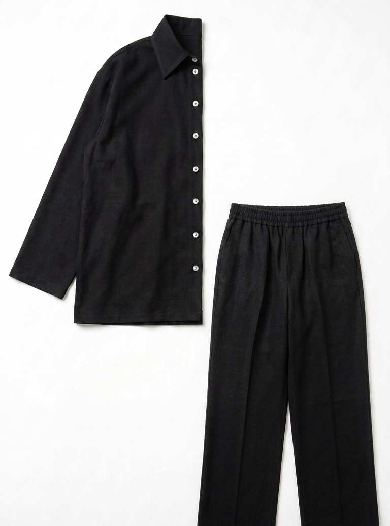 Ensemble en Lin — Noir Intemporel