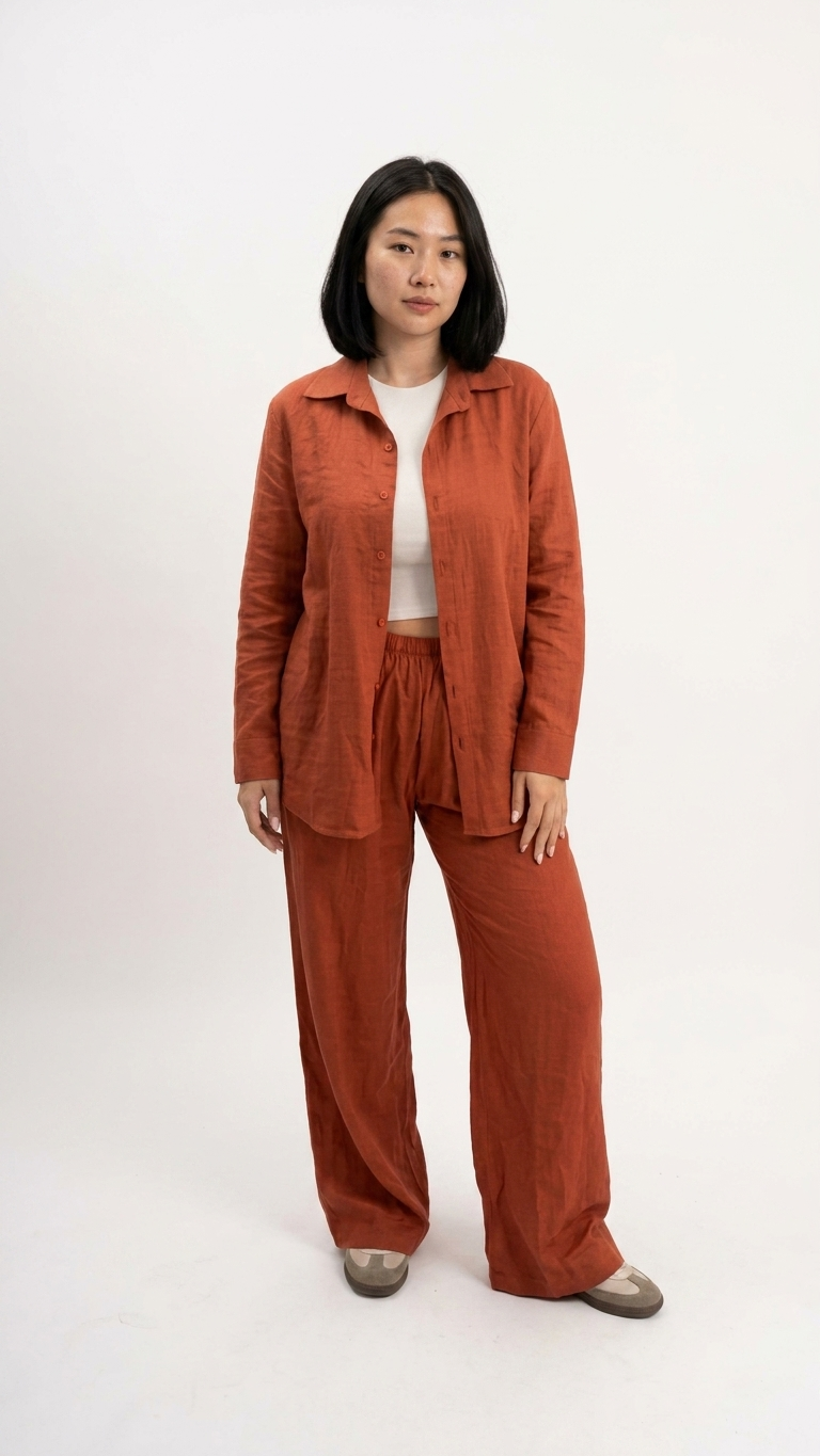 Ensemble en Lin —Rouge Brique